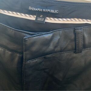 Banana Republic Avery Black Faux Leather Trousers 1X